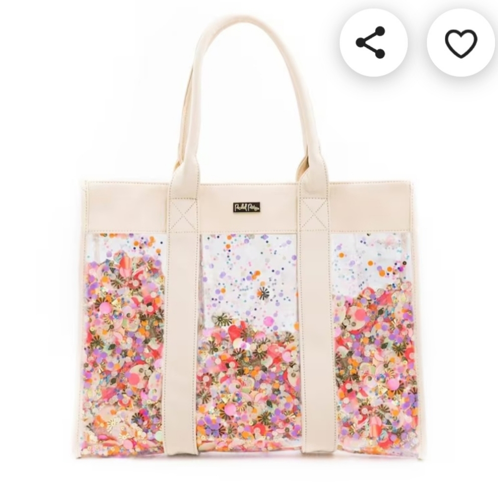 Packed party confetti tote bag (spill the tea tote)